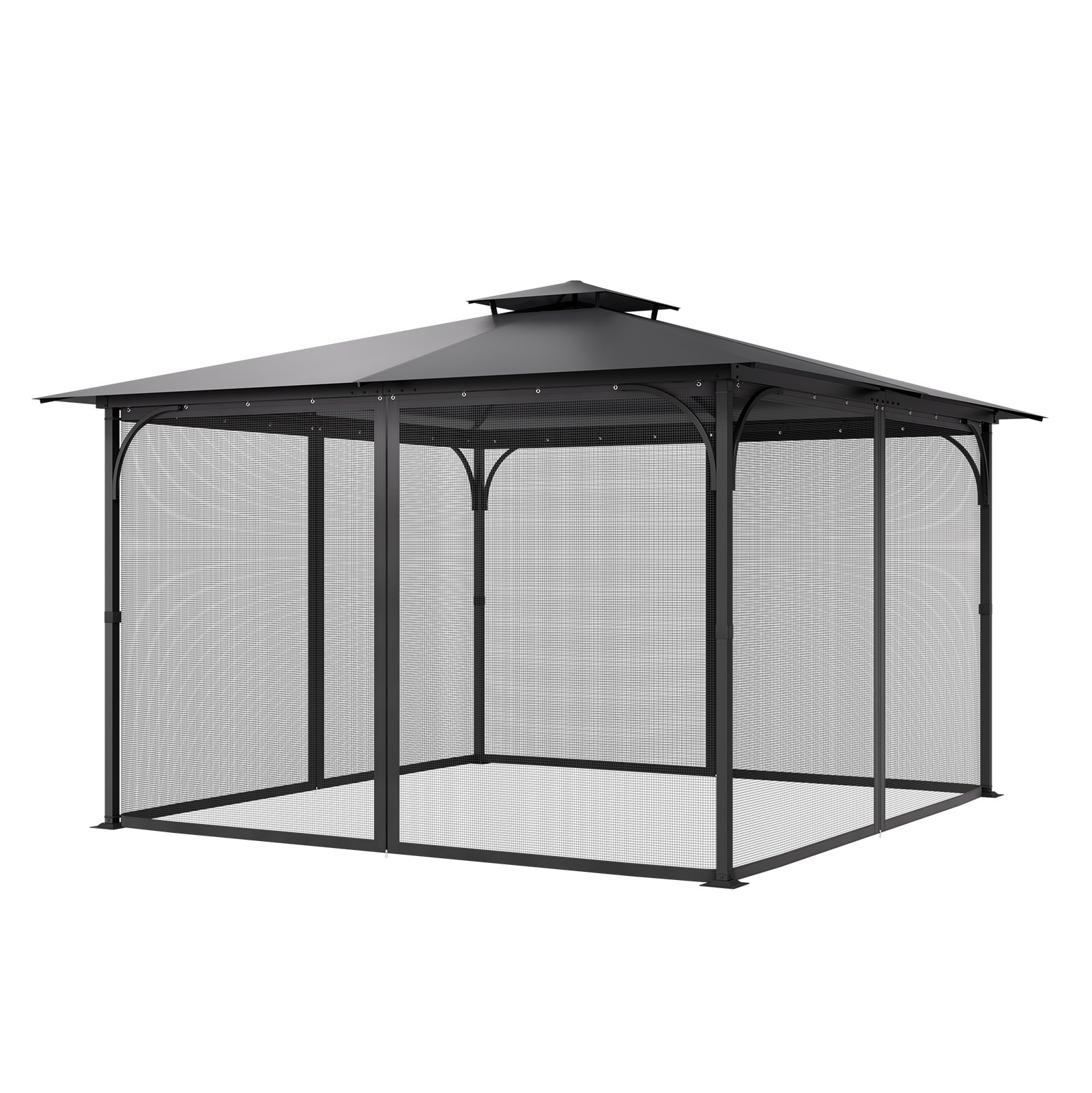 VEVOR Mosquito Net for Gazebo, Replacement Mosquito Net, Fits 365.8x365.8x228.6 cm Gazebos, Insect Protection 4-Piece Side Panel Gazebo Curtain, with Double Zipper (Net Only)