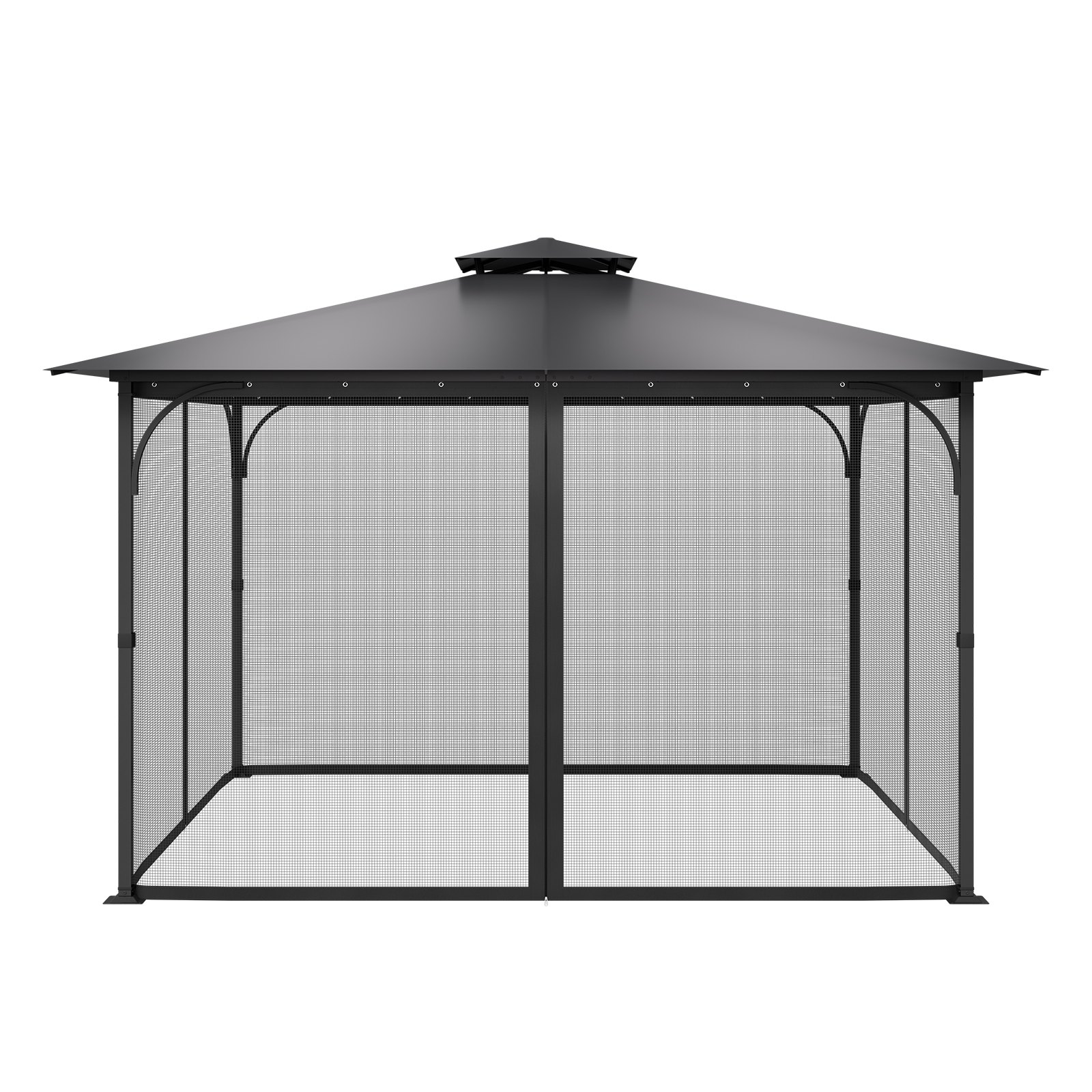 VEVOR Mosquito Net for Gazebo, Replacement Mosquito Net, Fits 365.8x365.8x228.6 cm Gazebos, Insect Protection 4-Piece Side Panel Gazebo Curtain, with Double Zipper (Net Only)
