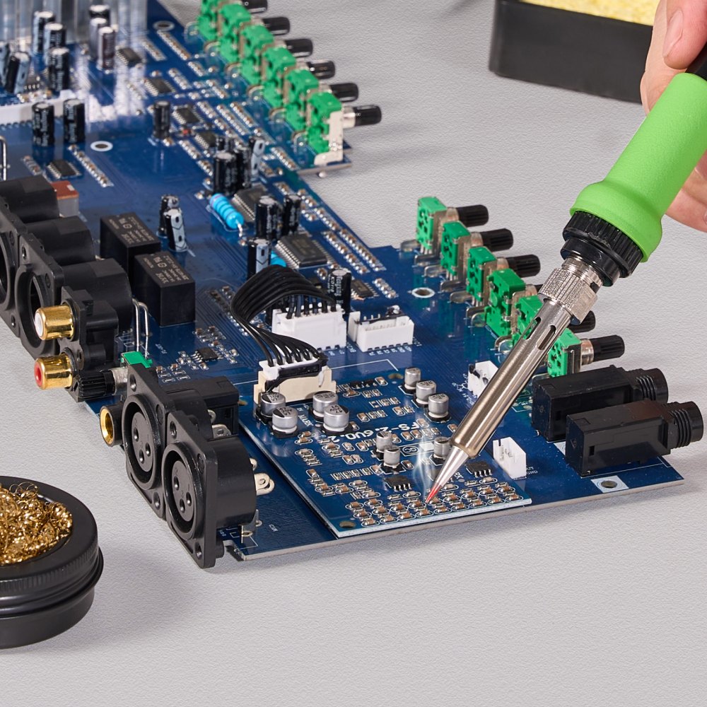 VEVOR Soldering Station, Soldering Iron, Solder Wire Dispenser, 75W Soldering Set with Digital Display, Temperature Control, Integrated Transformer, Automatic Sleep Mode, 5 Soldering Tips, Lead-Free Solder, Tweezers