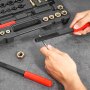 VEVOR 49-Piece Thread Milling Set UNC UNF & Metric Thread Recovery Tool, Re-Tapping Tool Kit with Taps, Dies, and Thread Files for Mechanics and DIY Enthusiasts