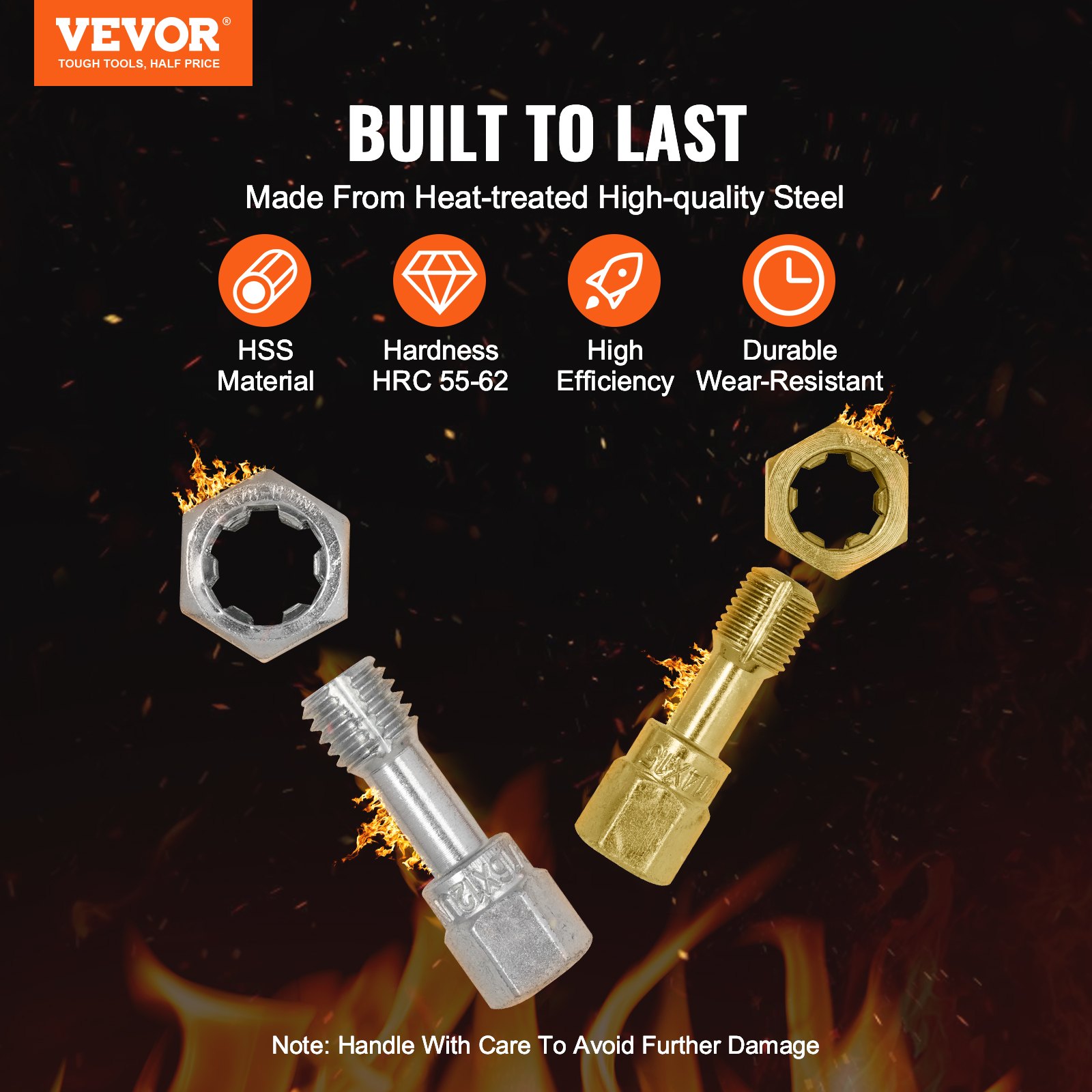 VEVOR Kit de Reparación de Roscas Métricas UNC y UNF 49 Piezas Restaurador de Roscas Métricas con 22 Machos de Roscar, 24 Terrajas, 3 Limas de Rosca Acero Tratado Térmicamente para Mecánicos