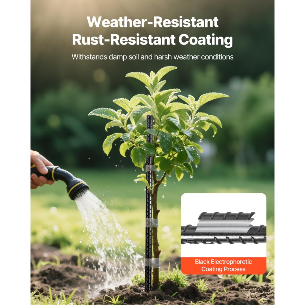 VEVOR 16 PCS Estacas de Refuerzo de 406,4 mm Resistentes de Acero Galvanizado Recto con Punta de Cincel y Revestimiento Resistente a la Oxidación para Jardinería, Cercas y Tiendas de Campaña