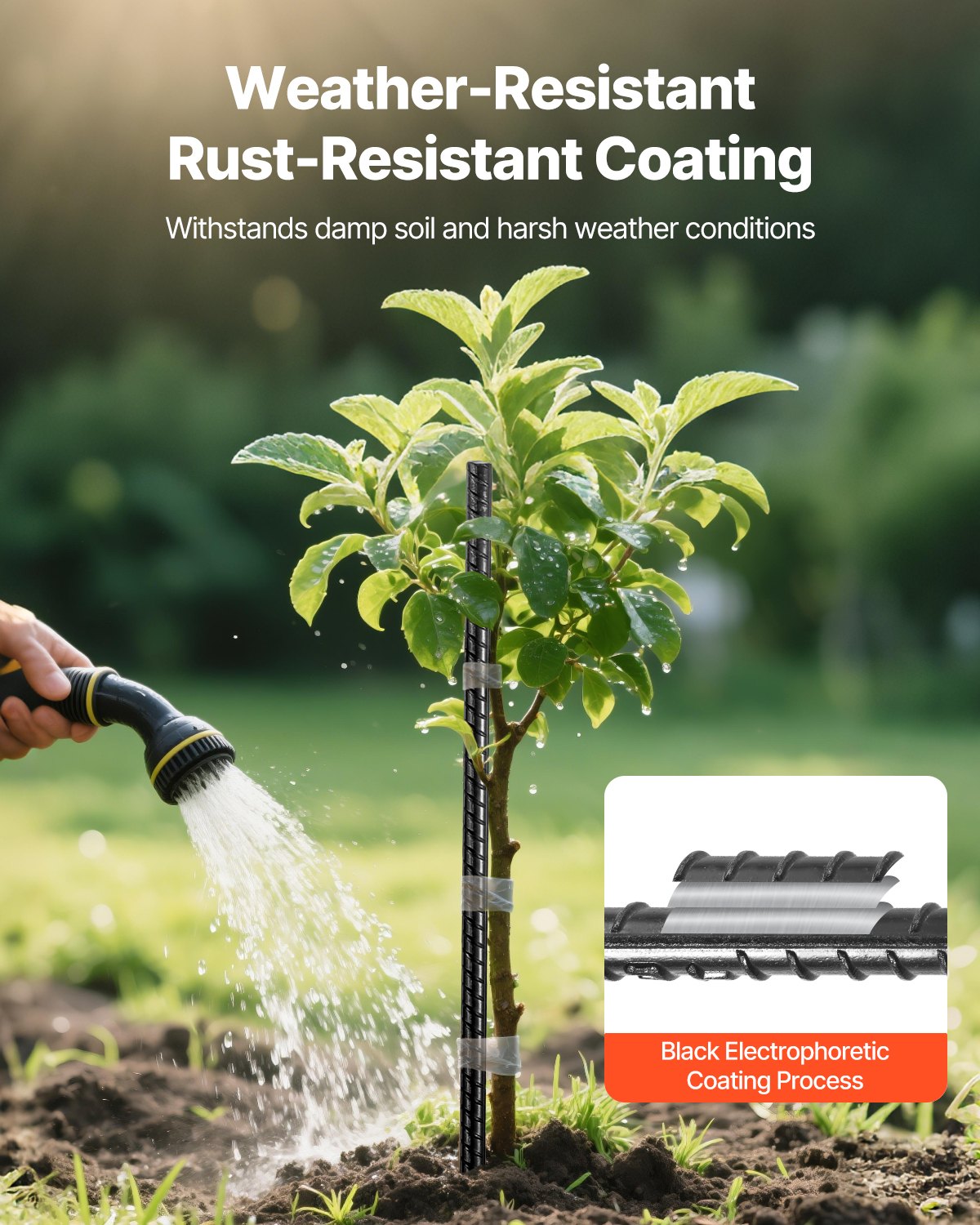 VEVOR 16 PCS Estacas de Refuerzo de 406,4 mm Resistentes de Acero Galvanizado Recto con Punta de Cincel y Revestimiento Resistente a la Oxidación para Jardinería, Cercas y Tiendas de Campaña