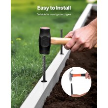 VEVOR 16 PCS Estacas de Refuerzo de 609,6 mm de Acero Galvanizado Recto, Negro