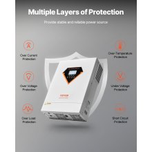 VEVOR 6000W Inversor Solar Híbrido con Controlador Solar MPPT de 120 A Integrado WIFI