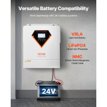 VEVOR 3500W Inversor Solar Híbrido con Controlador Solar MPPT de 100 A Integrado WiFi