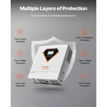 VEVOR 3500W Inversor Solar Híbrido con Controlador Solar MPPT de 100 A Integrado WiFi