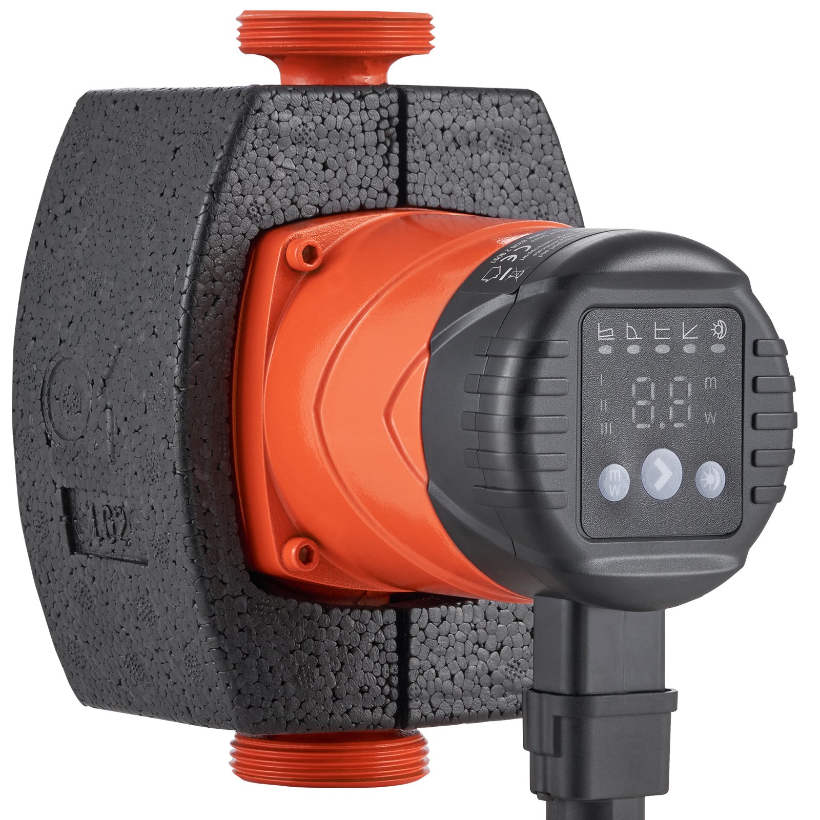 VEVOR 60 W Bomba de Circulación de Agua Caliente Bomba de Calefacción de Alta Eficiencia 67 L/min, Bomba de Agua Automática ECM, Altura Máxima de Descarga 8 m para Sistema de Calentamiento de Agua