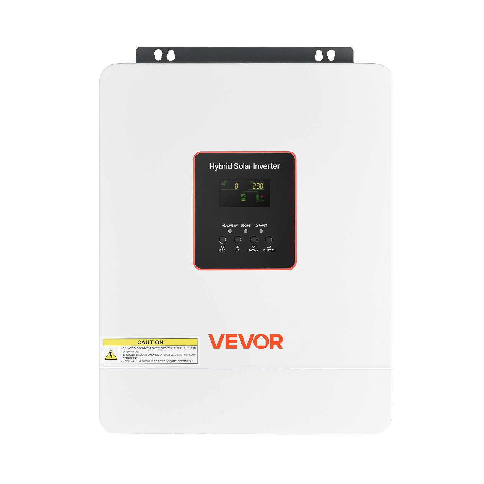 VEVOR Inversor Solar Híbrido 4000 W, Onda Sinusoidal Pura, Controlador MPPT Integrado 120 A, Módulo Compatible con Wi-Fi, Batería de Plomo-Ácido de Litio para Sistemas Solares Aislados de la Red