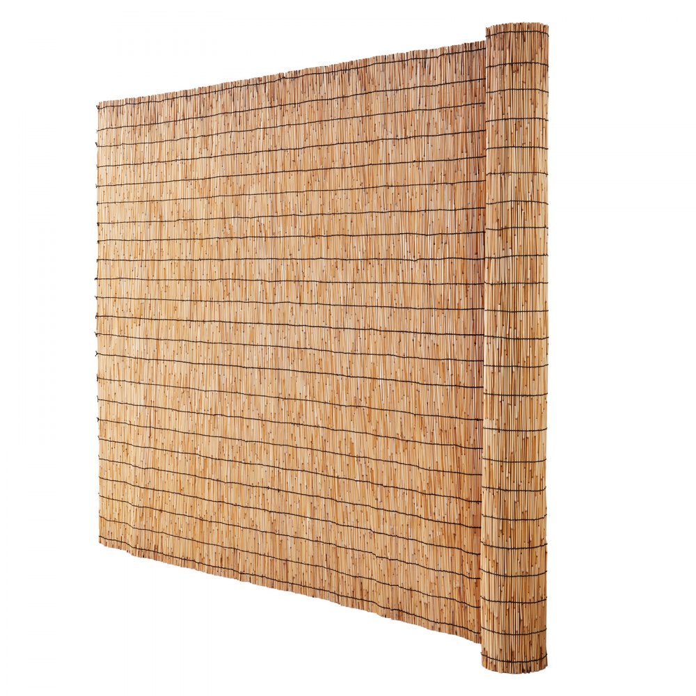 VEVOR Natural Reed Fence, 1.22 x 5 m, Reed Privacy Screen Curtain, Balcony Reed Fence Roll for Backyard Terrace, Decorative Fence for Garden Fence Partition, Privacy Panel Curtain