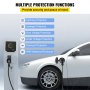 VEVOR Cargador Portátil para Vehículo Eléctrico de 10A Tipo 2, Cargador de Coche EV con 6m de Longitud del Cable, Cargador de Coche Eléctrico para Coche Eléctrico que Cumple con la Norma IEC 62196-2