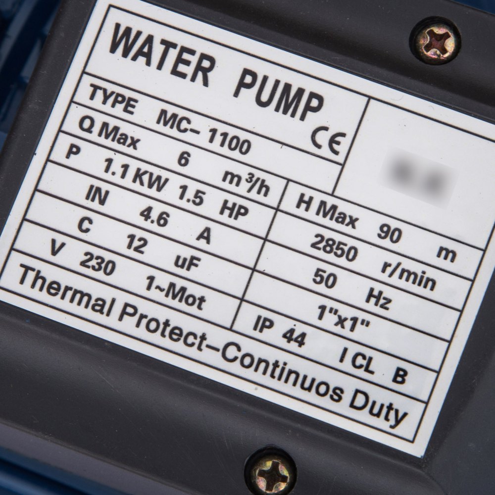 1100w Bomba Centrífuga 6000 L/h Centrifugal Pump 100l/min Bomba De Jardín