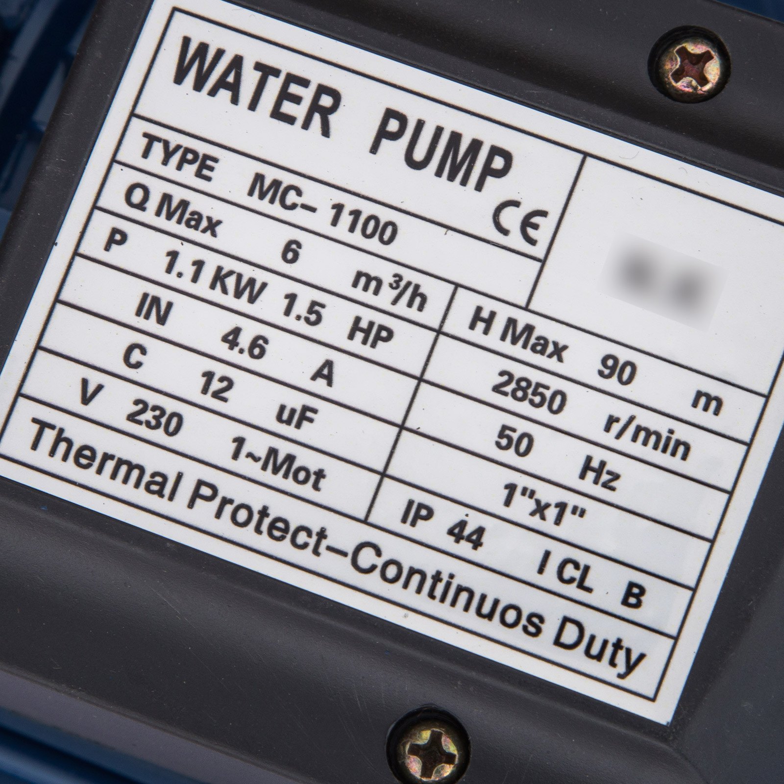 1100w Bomba Centrífuga 6000 L/h Centrifugal Pump 100l/min Bomba De Jardín