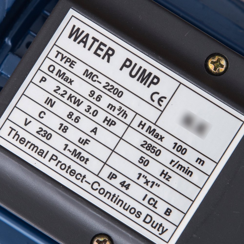 2200w Bomba Centrífuga 160l/min Bomba De Agua Jet Centrífuga Sin Interruptor