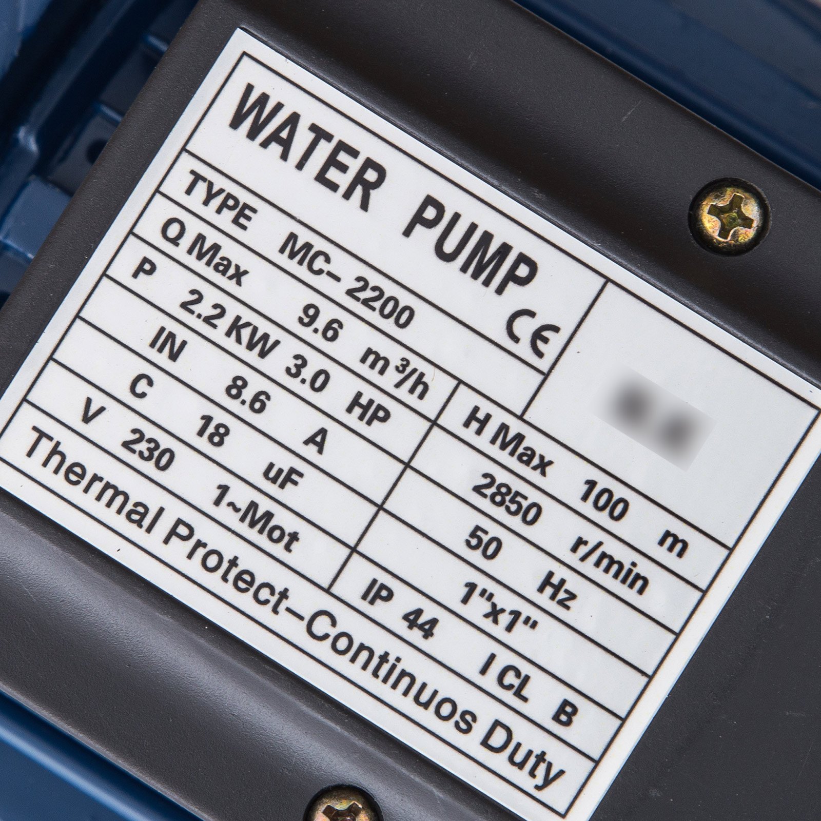 2200w Bomba Centrífuga 160l/min Bomba De Agua Jet Centrífuga Sin Interruptor