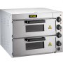 VEVOR Horno de Pizza Eléctrico 3000W Horno de Acero Inoxidable 56 x 47,5 x 43 cm Tostador para Pizza con Dos Capas para Cocinar Pizza, Sándwiches, Pretzels, Plato Horneado, Patata, Pan, Pastel, Tarta