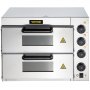 VEVOR Horno de Pizza Eléctrico 3000W Horno de Acero Inoxidable 56 x 47,5 x 43 cm Tostador para Pizza con Dos Capas para Cocinar Pizza, Sándwiches, Pretzels, Plato Horneado, Patata, Pan, Pastel, Tarta
