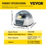 VEVOR Centrífuga de Laboratorio de Mesa 25 W 7000 RPM Centrífuga Portátil de Mesa 0,2/0,5 /1,5/2 ml x 12 0,2 ml x4 x8 Centrifugadora para Separar los Componentes de las Soluciones en Laboratorios