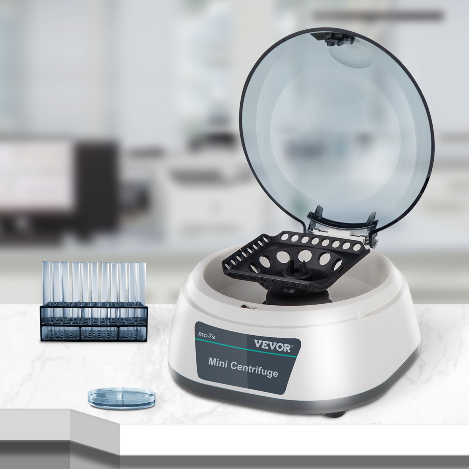 VEVOR Centrífuga de Laboratorio de Mesa 25 W 7000 RPM Centrífuga Portátil de Mesa 0,2/0,5 /1,5/2 ml x 12 0,2 ml x4 x8 Centrifugadora para Separar los Componentes de las Soluciones en Laboratorios