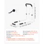 VEVOR Barandilla de Cama para Adultos hasta 90,7 kg Base Ajustable 550-760 mm, con Altura de 500-668 mm, Asa Antideslizante y Acero al Carbono para Personas Mayores, Embarazadas y Movilidad Reducida