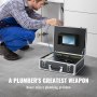 VEVOR Cámara de Inspección de Tuberías Cable de 20m Cámara de Inspección de Drenaje Pantalla de 7 Endoscopio con IP68 Impermeable Dvr 12 Led Tarjeta