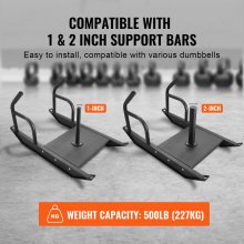 VEVOR Trineo Eléctrico de Tracción 746x445x402 mm Trineo Eléctrico de Fitness Equipo de Entrenamiento de Acero para Ejercicios Atléticos y Mejora de Velocidad para Placa de Pesas de 2,5-5 cm, Negro