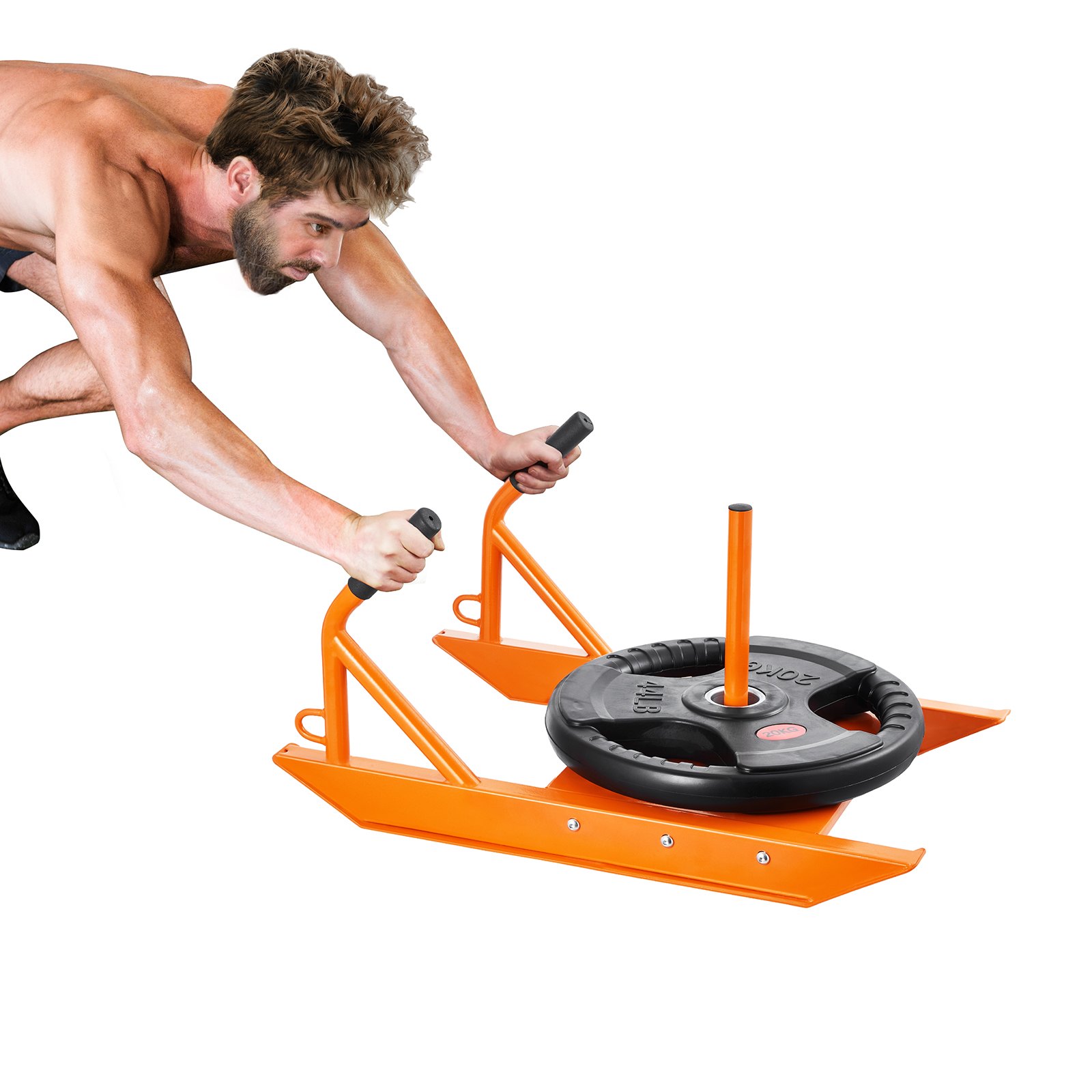 VEVOR Pull Sled Weight Sled with Handle Sled for Strength Training, Explosive Strength Training Training Device for Athletic Exercises and Speed Improvement, Orange 227 kg Load Capacity