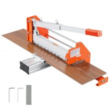 VEVOR Guillotina para Laminado, Cortador de Suelo, Corte Máximo 304,8 mm, Espesor 12 mm con Cuchilla D2, Guía de Ángulo, Palanca de Aluminio, Soporte Telescópico para Piso Vinilo SPC LVP LVT VCT WPC