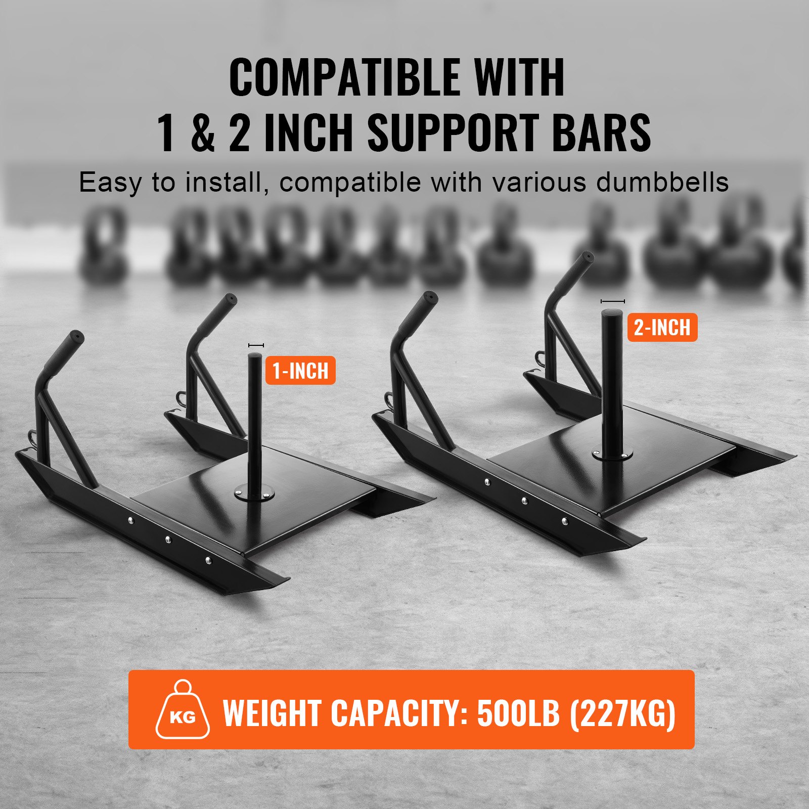 VEVOR Pull Sled Weight Sled 227 kg Load Capacity Sled Fitness for Strength Training, Power Training, Training Device for Athletic Exercises and Speed Improvement, Black
