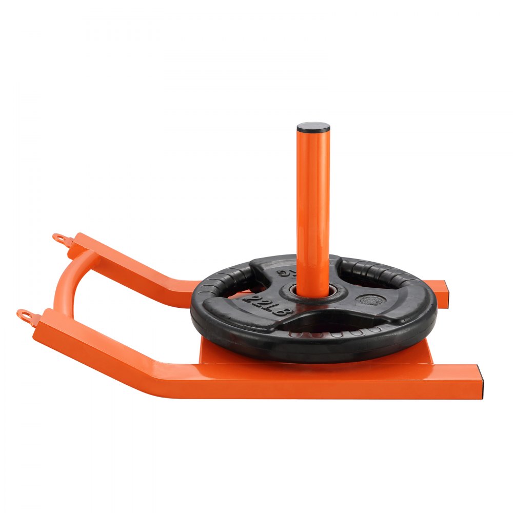 VEVOR Trineo Eléctrico de Tracción 550x350x300 mm Trineo Eléctrico de Fitness Equipo de Entrenamiento de Acero para Ejercicios Atléticos y Mejora de Velocidad para Placa de Pesas de 2,5-5 cm, Naranja