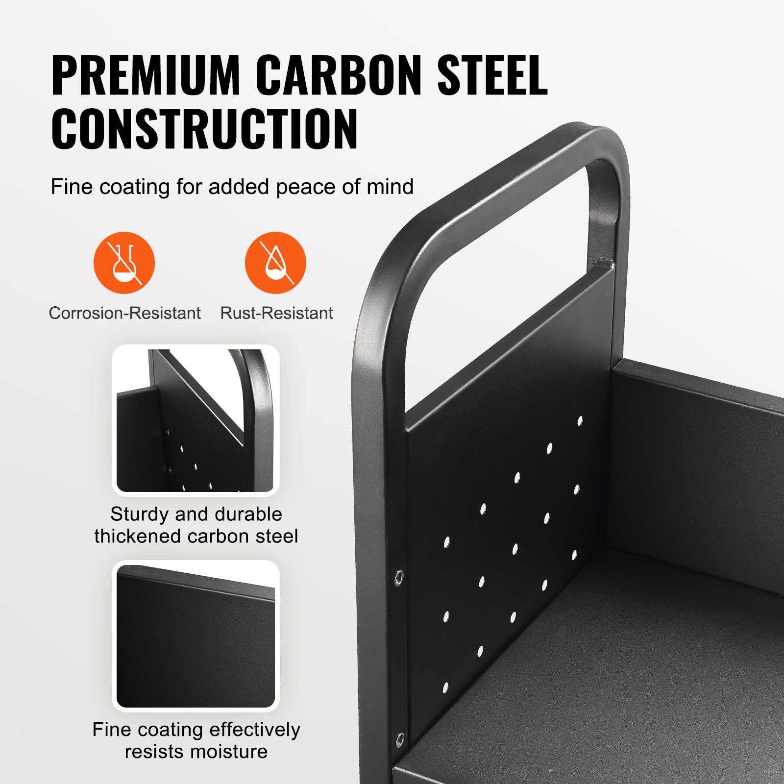 VEVOR Carro para Libros, Carro para Biblioteca con Estante Plano de un Solo Lado en Forma de L, 150 kg, 790 x 385 x 1250 mm, Ruedas Bloqueables, Almacenamiento de Libros para Escuela, Negro