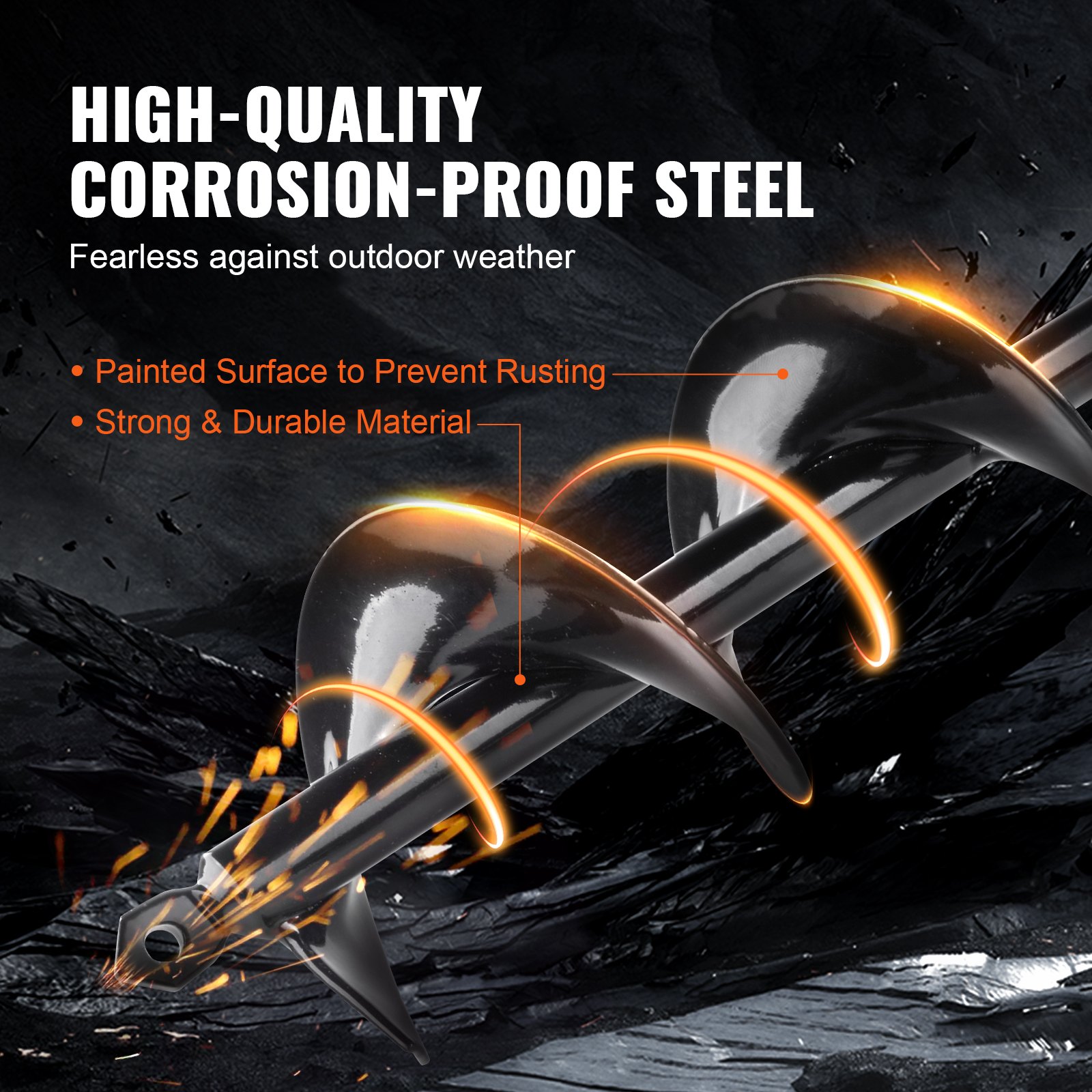 VEVOR Juego de 3 brocas de barrena para plantar, broca de barrena de jardín, broca en espiral para excavadora de postes, plantación de bulbos y excavación de agujeros, para taladro hexagonal de 3/8