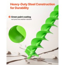 VEVOR Broca Helicoidal de Ø 100 x 790 mm Herramienta para Plantar Bulbos, Verde