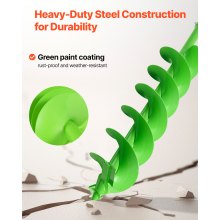 VEVOR Broca Helicoidal de Ø 150 x 800 mm Herramienta para Plantar Bulbos, Verde