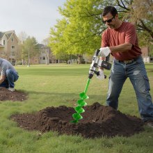 VEVOR Broca Helicoidal de Ø 150 x 800 mm Herramienta para Plantar Bulbos, Verde