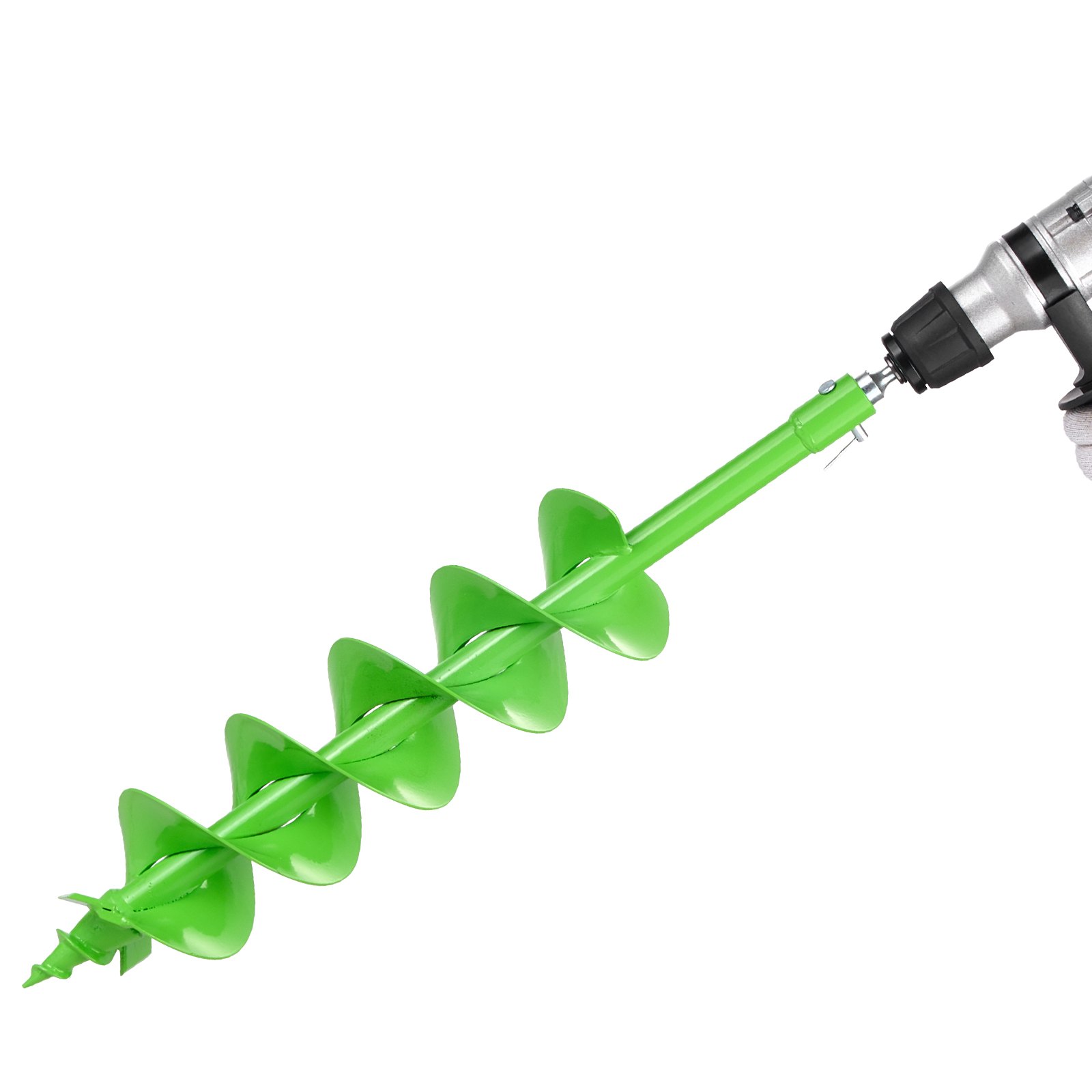 VEVOR Broca Helicoidal para Plantar Ø 150 x 800 mm Compatible con Taladros de 20 mm de Diámetro Interior, Herramienta para Plantar Bulbos, Accesorios para Perforar Postes y Cercas de Jardín, Verde