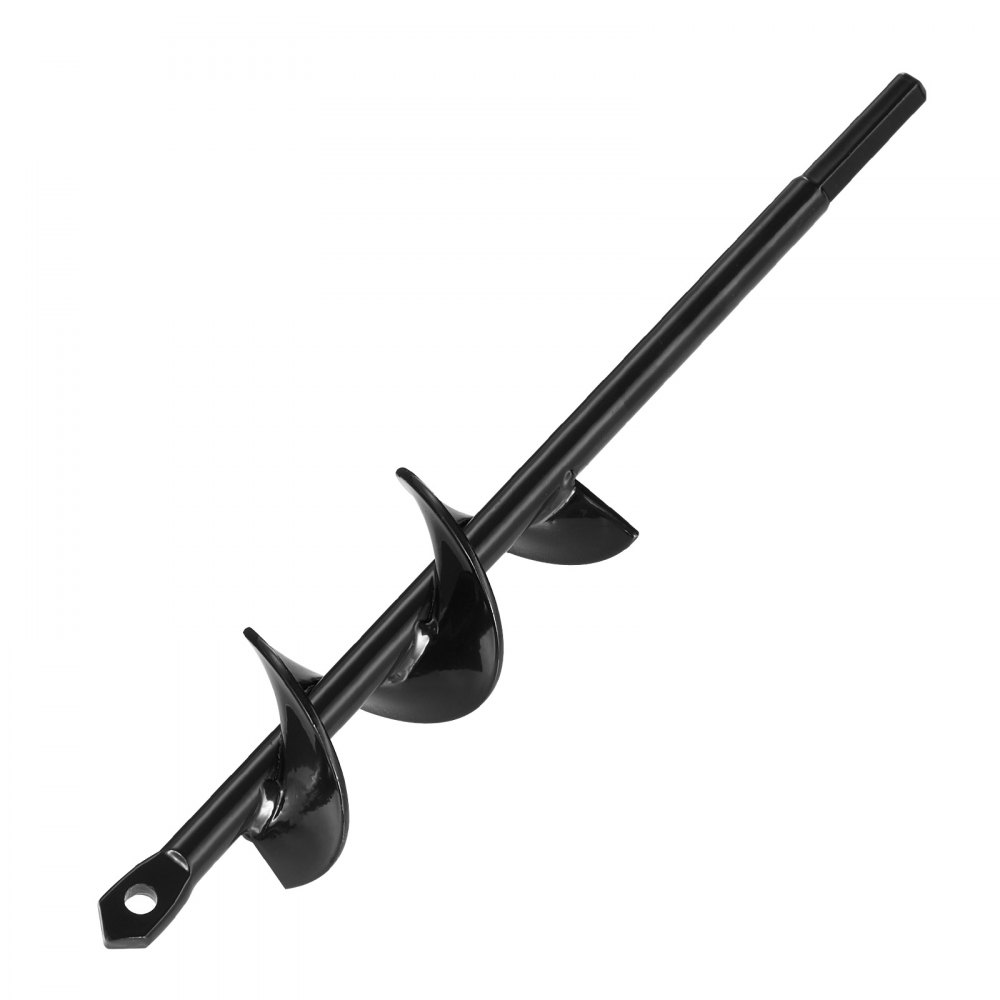VEVOR Brocas de Barrena para Plantar Bulbos 40 x 220 mm Broca Helicoidal para Taladros Herramienta Robusta para Perforar Agujeros en Jardines, Excavar Postes y Cercas, Construcción de Acero, Negro