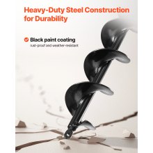 VEVOR Broca Helicoidal de Ø 80 x 600 mm Herramienta para Plantar Bulbos, Negro