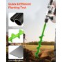 VEVOR Broca Helicoidal para Plantar Ø 80 x 790 mm Compatible con Taladros de 20 mm de Diámetro Interior, Herramienta para Plantar Bulbos, Accesorios para Perforar Postes y Cercas de Jardín, Verde