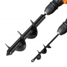 VEVOR 2 PCS Broca Helicoidal para Plantar Ø 40 x 220 mm y Ø 80 x 300 mm, Negro