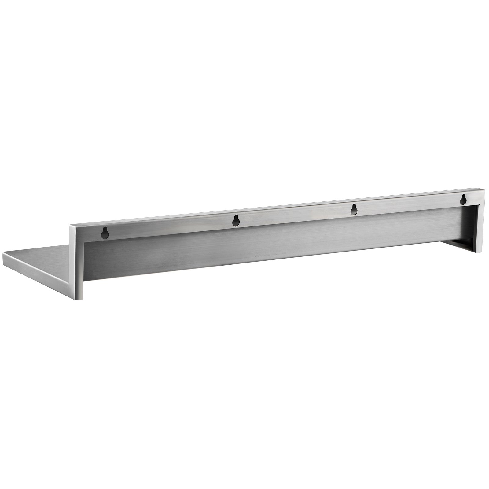 VEVOR Estante de pared de acero inoxidable, 8.6 x 30 pulgadas, 20.0 kg de carga resistente para montaje en pared comercial con salpicaduras para restaurante, hogar, cocina, hotel, lavandería, bar