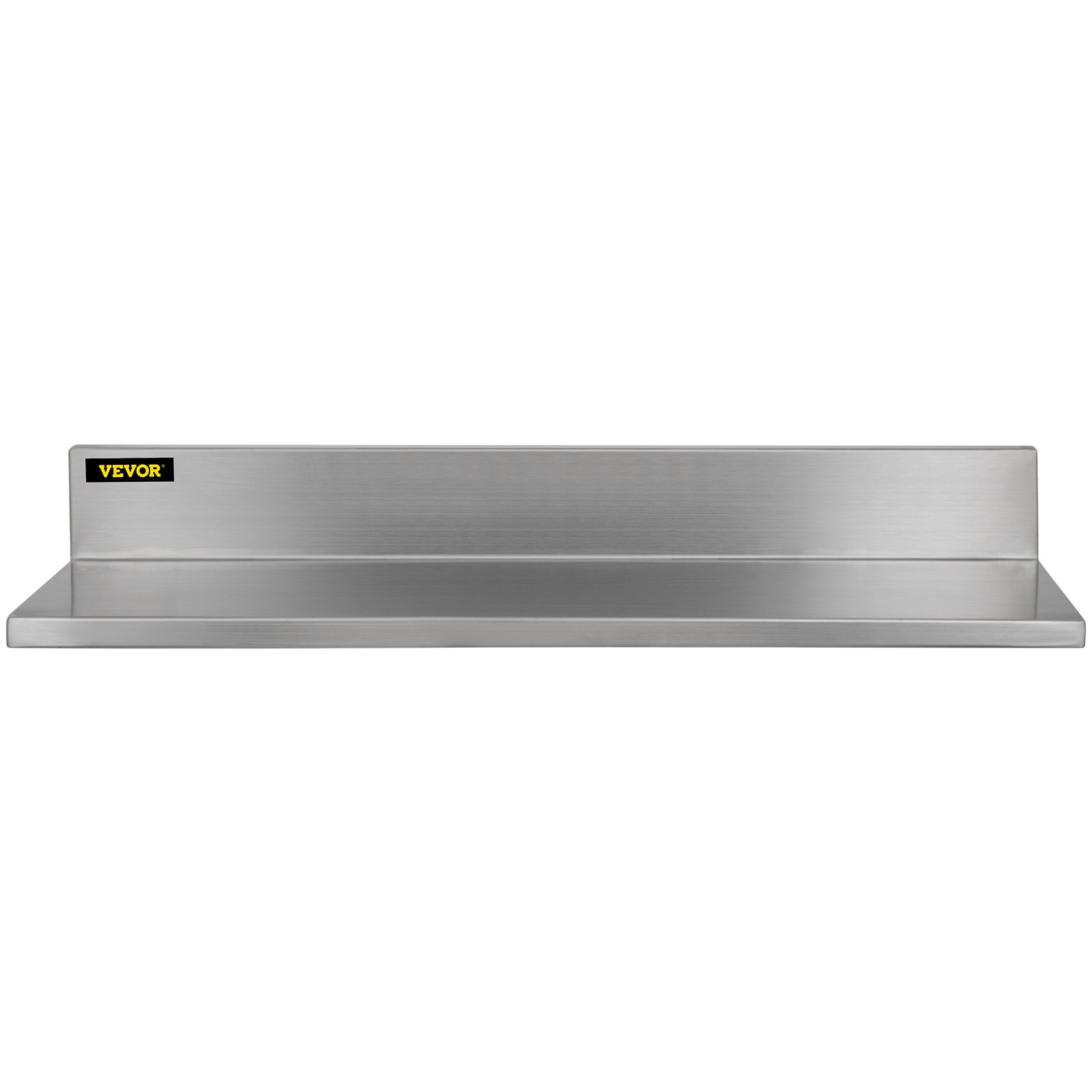 VEVOR Estante de pared de acero inoxidable, 8.6 x 30 pulgadas, 20.0 kg de carga resistente para montaje en pared comercial con salpicaduras para restaurante, hogar, cocina, hotel, lavandería, bar