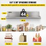 VEVOR Estantería de Pared de Acero Inoxidable Estante Flotante de Cocina 76 x 22 x 8,5 cm Repisas de Pared 2 Piezas Capacidad de Carga de 20 kg Estante Mural para Cocina Acabado de Pulido Cepillado