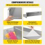 VEVOR Estantería de Pared de Acero Inoxidable Estante Flotante de Cocina 76 x 22 x 8,5 cm Repisas de Pared 2 Piezas Capacidad de Carga de 20 kg Estante Mural para Cocina Acabado de Pulido Cepillado