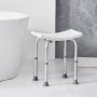 VEVOR Asiento de Ducha Antideslizante Altura Ajustable 360-485 mm Taburete de Ducha Carga de 158,8 kg Silla de Ducha de Aluminio y PE, Ayuda para Ducha para Personas Mayores, Mujeres Embarazadas, Baño
