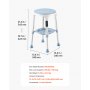 VEVOR Silla de Ducha Giratoria 360°, Taburete para Baño Altura 6 Niveles, con Bandeja de Almacenamiento, Patas Antideslizantes, Capacidad de 158,8 kg, Estructura de Aluminio, para Personas Mayores