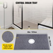 VEVOR Impermeabilización Kit Ducha Plato Ducha 90x150cm con Desagüe Central PVC