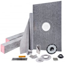 VEVOR Kit Plato de Ducha y Umbral 1219 x 1828,8 mm con Desagüe Central de PVC