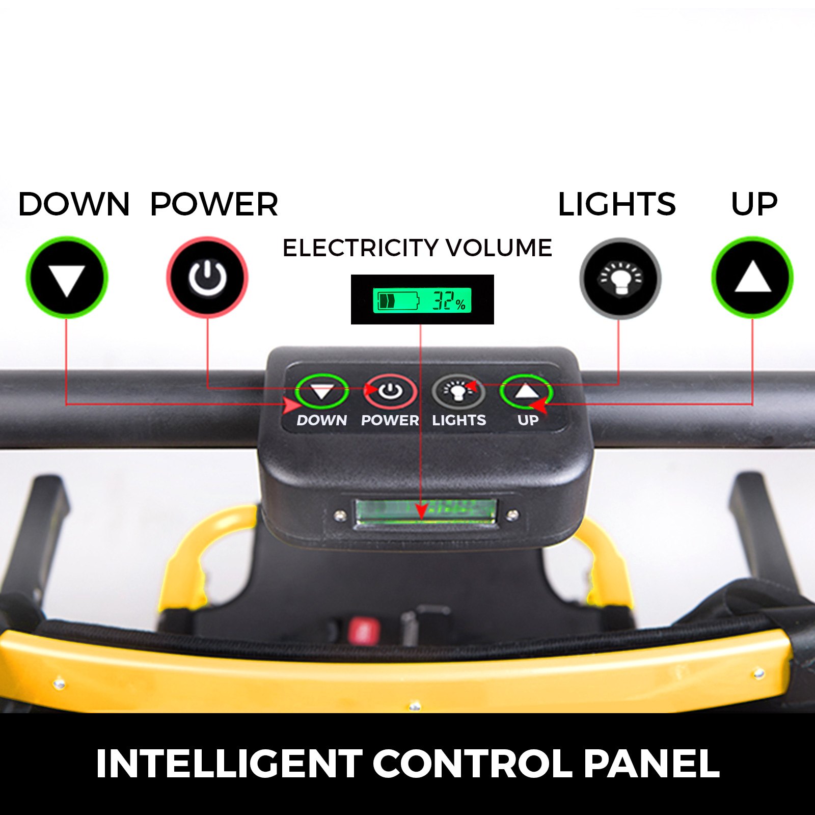 VEVOR Silla de Ruedas Escalada Eléctrica Plegable para Subir Bajar Arriba/Abajo con Escaleras de Alta Resistencia (Negro Amarillo) 200W 110V