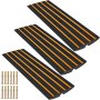 VEVOR Rampas de Caucho para Bordillos 123 x 41 x 6,5cm Puente de Bordillo 3 Piezas Rampas para Bordillos de Entrada de 1 Canal Rampa del Puente de Bordillo